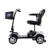 Four wheels Compact Travel Mobility Scooter with 300W Motor for Adult-300lbs, SILVER