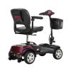 Four wheels Compact Travel Mobility Scooter with 300W Motor for Adult-300lbs, PLUM